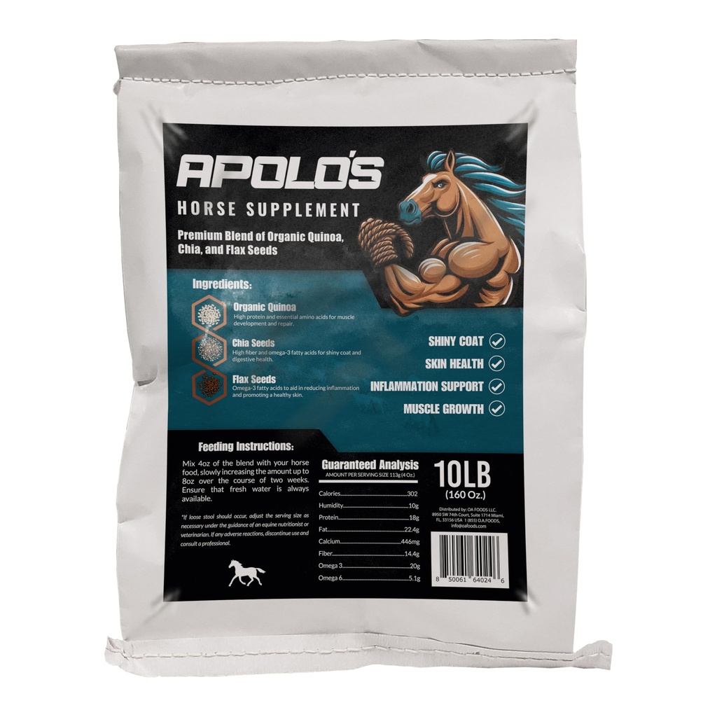 Greenfit APOLO'S 100% Natural Horse Supplement for Daily Feeding – Apoio Conjunto, Brilho de Casaco e Força .
