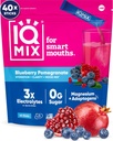 IQMIX Hydration Electrolyte Powder – Fórmula 4-em-1 para hidratação, clareza mental, humor e recuperação – Mistura de bebida sem açúcar, Keto, Magnésio L-treonato, Mane Leão – 40 Count Blueberry Romã
