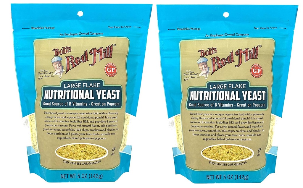 Bob Red Mill Grande Flake Nutricional Levedura 5 Onça (Pacote de 2) Vegan Parm Queijo Substituição