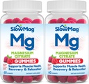 LentMag Magnesium Citrato Gummies, 60 Contagem, Suporta Saúde Músculo, Sabor de Berry Natural, Recuperação e Relaxação Pack de 2