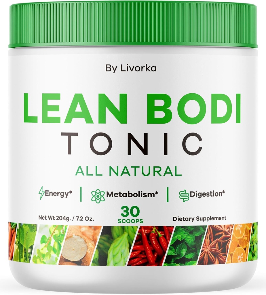 LIVORKA Lean Bodi tônica, todo pó natural de fórmula avançada - 30 Servings para 1 mês