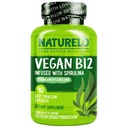 NATURELO Vegan B12 - Metil B12 com espirulina orgânica - Vitamina de alta potência B12 1000 mcg Metilcobalamina - Suporta humor saudável, Energia, Coração e Saúde dos Olhos - 90 Cápsulas