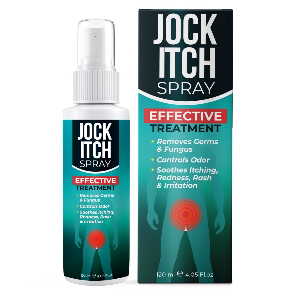 Jock Comichão Spray □ Spray antifúngico para Jock Comichão □ Acalma a Comichão, a Pele Irritada na Grua e Inner Coxas □ Alvos Ringworm & Intertrigo