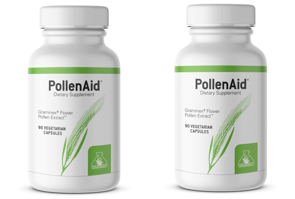 Graminex PollenAid Prostate Supplement: Todos os suportes naturais de próstata para controle de bexiga e saúde do trato urinário, Rye Pollen Extract Made in USA, 90 tampas vegetarianas (Pack of 2)
