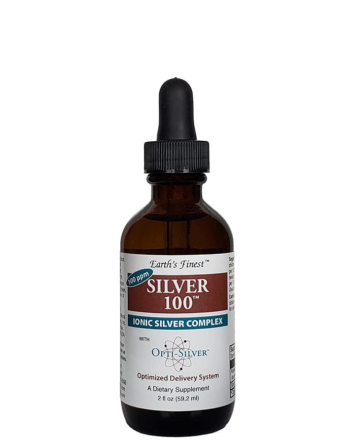 Silver 100 Ionic Silver Complex com Opti-Prata Sistema de entrega otimizado para suporte imunológico - 100 ppm, 2 onças (59,2mL) - Dropper