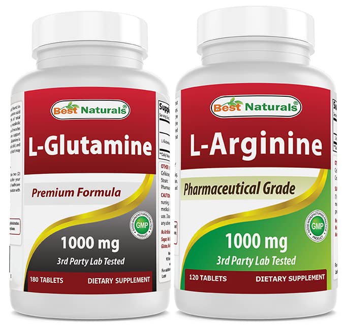 Melhores naturais L-Glutamina 1000mg & L-Arginina 1000 mg