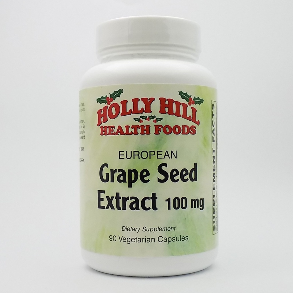 Holly Hill Health Foods, European Grape Seed Extract 100 MG, 90 Cápsulas