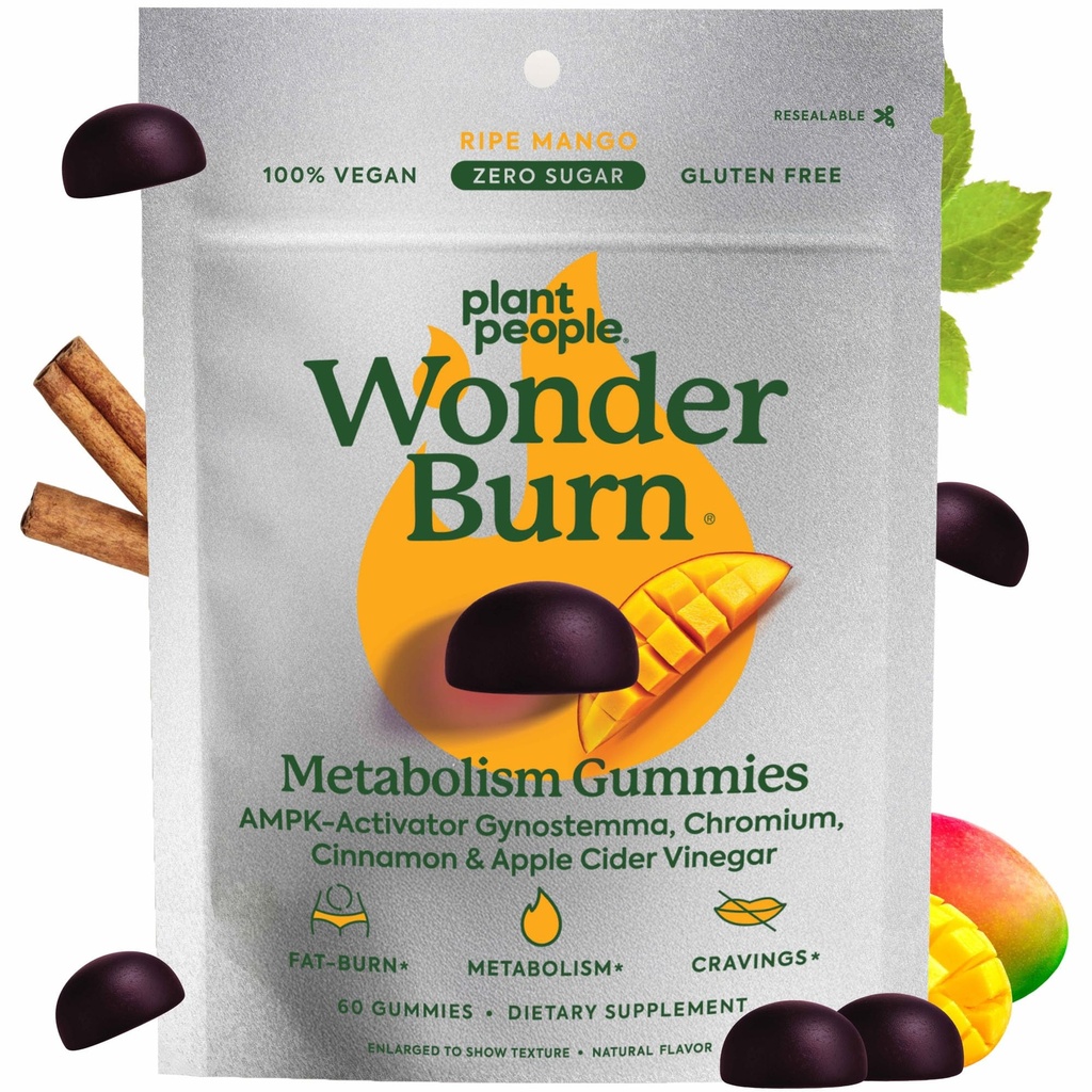 Planta Pessoas WonderBurn Metabolismo & desejos de controlar pastilhas, Zero açúcar, maduro sabor manga (60 Conde)