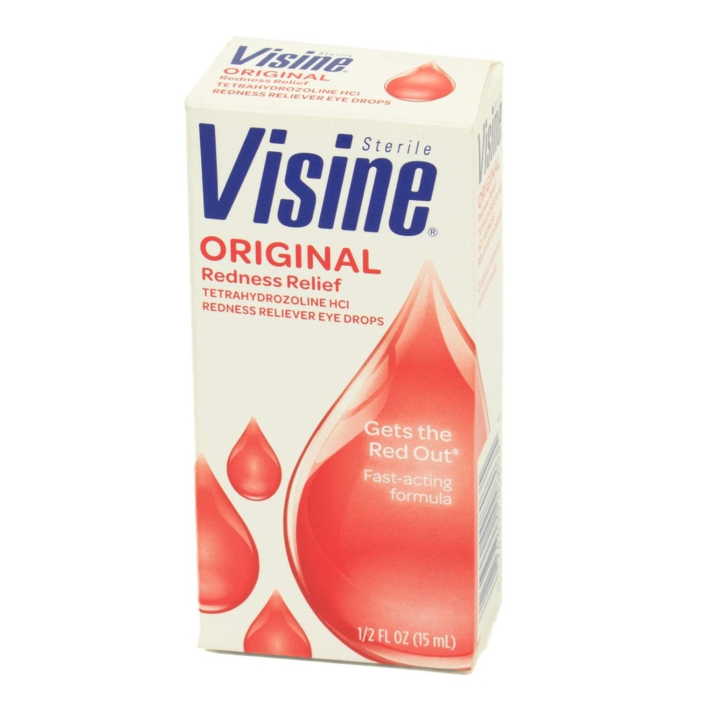 J & J Visine Eye Drops, Visine Original Eye Drops.5 oz. Frasco (Varia de Embalagem de Maio)