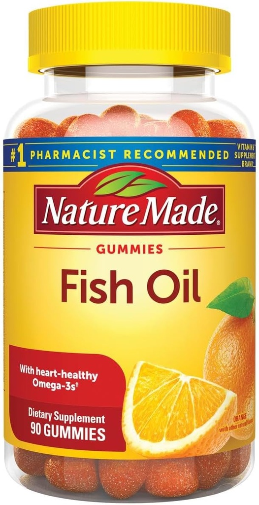 Pastilhas de óleo de peixe, 90 Softgels, com coração saudável Omega 3s 57 mg, em morango, limão, e laranja