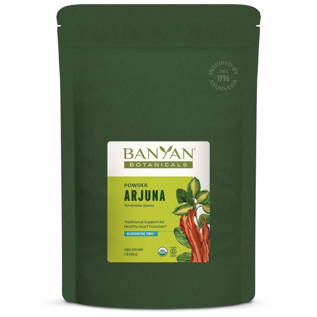 Banyan Botanicals Arjuna Bark Powder – Arjuna orgânica (Terminalia Arjuna) – Suplemento Natural de saúde do coração de ervas e tônico rejuvenescedor* – 1 lb. – Não-GMO Fonte sustentável Vegan