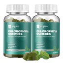 Gummies clorofila para corpo Odor Deodorante 2 Pack, Vitaminas sem açúcar D Gummy 1000UI, ACV espirulina chlorela Suplemento de ervas para mulheres Imune Suporte Vegan Não-GMO