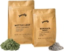 Powder de Folha de Nettle e pacote de raiz de Burdock, vários tamanhos, suplementos de ervas e chás