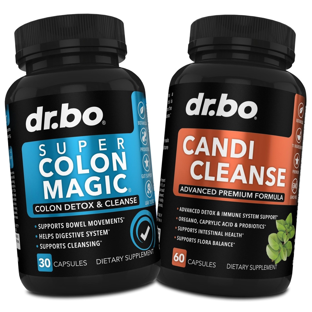 Colon Cleanser Detox & Candi Cleanse Pills - 15 dias Colon Cleanse Pills com Probiótico & Orégano Suporte Suplemento Complexo de Ácido Caprílico para Movimento de Gut Bowel, Poop Intestinal Estômago Bloating