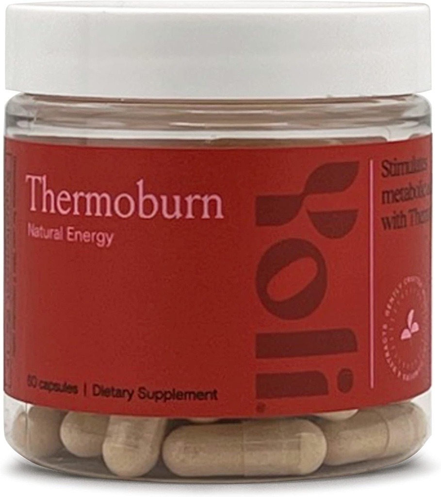 Yoli® Thermoburn Energy Supplement with Green Tea Leaf, Guarana, Choline, Raspberry Ketones and Thermo-G Proprietário Blend - Energy Vitamina, 60 Cápsulas