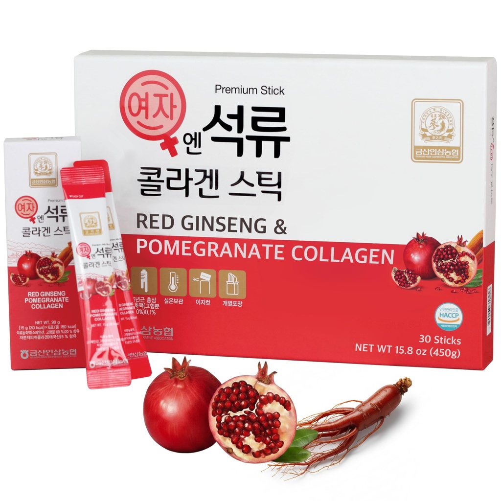 Korean Beauty Baekje Geumsan Women's Romã Collagen Jelly Stick 5.1oz / 30 Conde (5 Pack)