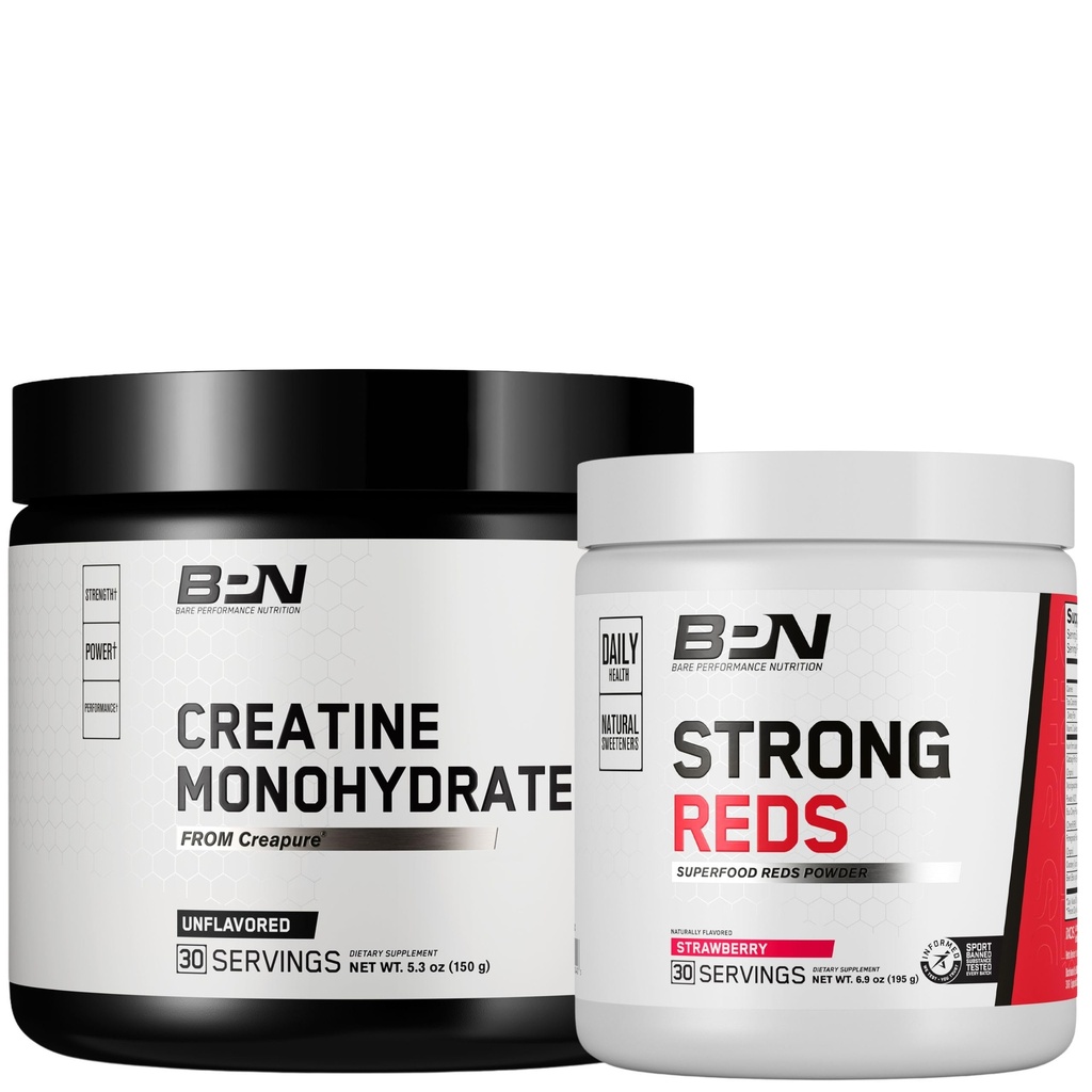 NUTRIÇÃO DE DESEMPENHO NUTRIÇÃO BPN Creatina Mono-hidrato e forte pacote vermelho