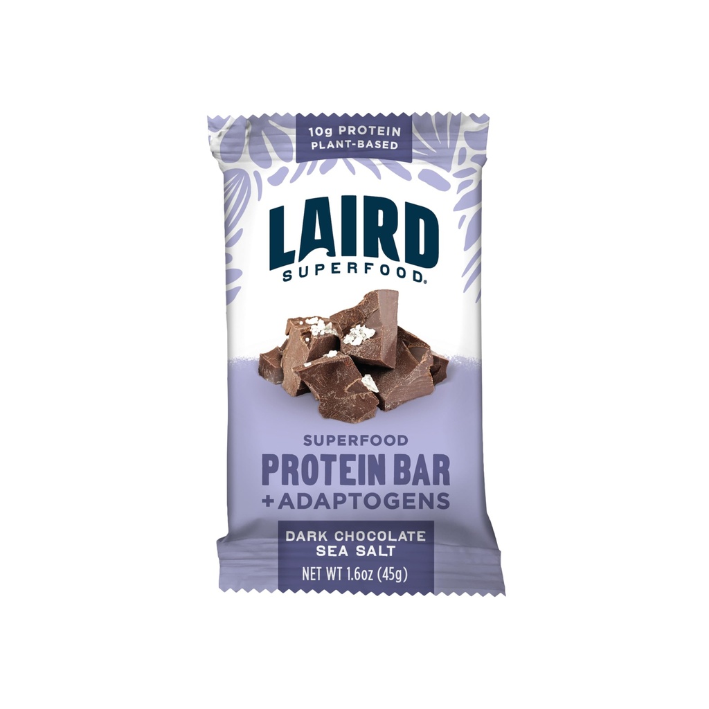Barras de Proteínas Funcionais Superalimentares Laird – Barra de Proteínas, mas melhor com Ingredientes Verdadeiros, Cogumelos Funcionais 10g Proteína Baseada em Plantas, 6g Fibra - Não-GMO - Sal de Chocolate Escuro, 10 Count of 1)