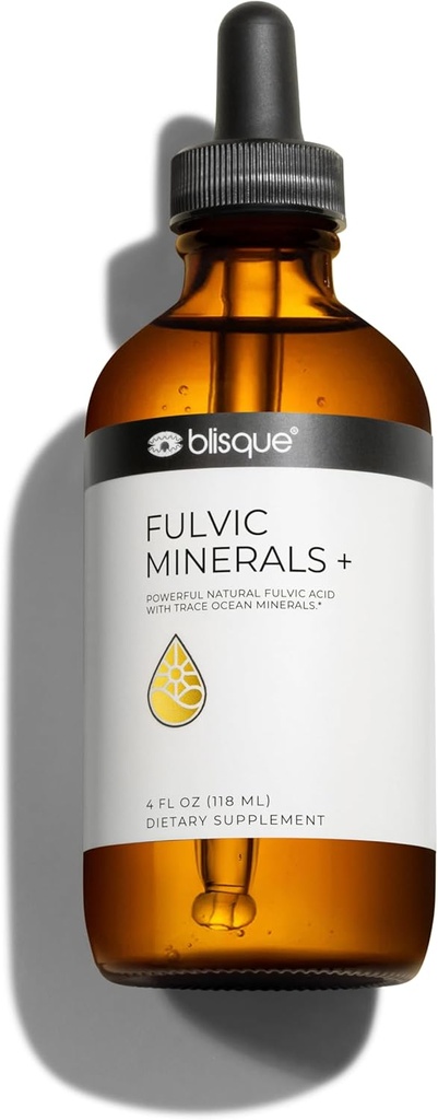 Blisque – Natural Trace Mineral Drops Supplement with Fulvic Acid and Humic Acid (suplemento de gotas minerais com ácido fúlvico e ácido húmico) para Detox, Cleanse, Imune Support, Brain Booster, Alcalina Hydration, and Energy (Hidração de Alcalina) Contém Eletrólitos (Onça 4)
