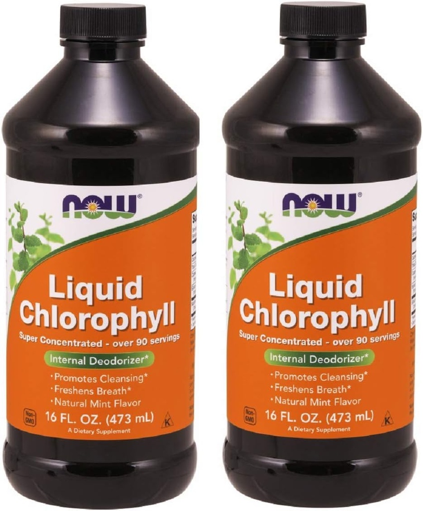 Agora Alimentos Chlorophyll & Mint, 16 OZ LIQUID (Pacote de 2)