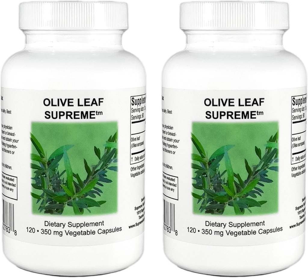 Supreme Nutrition Olive Leaf Supreme, 120 Pure Olive Leaf Vegetarian Capsules