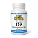 Fatores naturais, Vitamina D3 5000 UI (125 mcg), Suporta ossos fortes, músculos e função imunitária, 360 Softgels