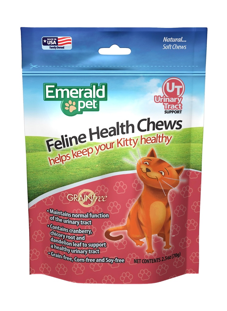 Saúde Felina de Animais de estimação Mastiga UT Suporte — Natural Grain Free Urinary Tract Health Cat Chews — Suplementos Urinários de Gatos com Cranberry, Chicory Root, e Dandelion Leaf Extract — Made in USA, 2.5 oz