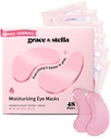 graça & Stella Prêmio Ganhar Sob Máscara de olhos - Reduzir círculos escuros, Olhos Puffy, Sacos Undereye, rugas - Gel Sob Patches Olho - Presentes para a namorada - Vegan Cruelty-Free Self Care (48 pares, rosa)