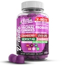 Nutracêuticos limpos Probióticos vaginais para as mulheres Gummies com cranberry, Uva Ursi, Cavalo, D-Mannose, Prebióticos & Enzimas Digestivas, Suplemento de Saúde Vaginal para pH Balance Flora Odor VBiótico