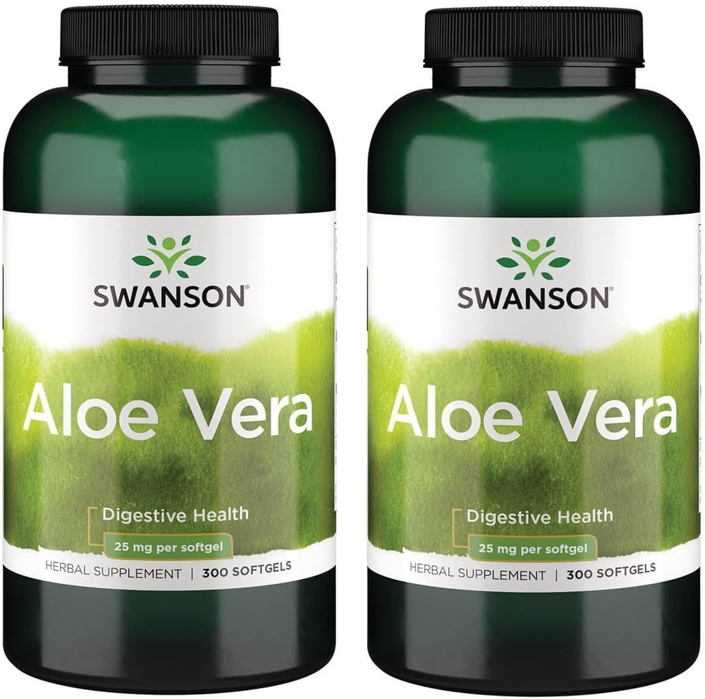 Swanson Aloe Vera 25 Milligrams 300 Sgels (2 Embalagem)