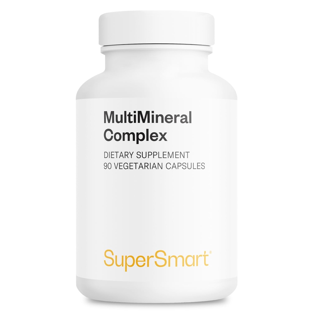 SuperSmart - Suplemento Complexo Multimineral (Espectro Completo) - com Magnésio, Zinco, Borão, Cálcio, Crômio, Selênio, Iodo, Potássio, Não-GMO e Glúten Grátis - 90 Cápsulas Vegetarianas