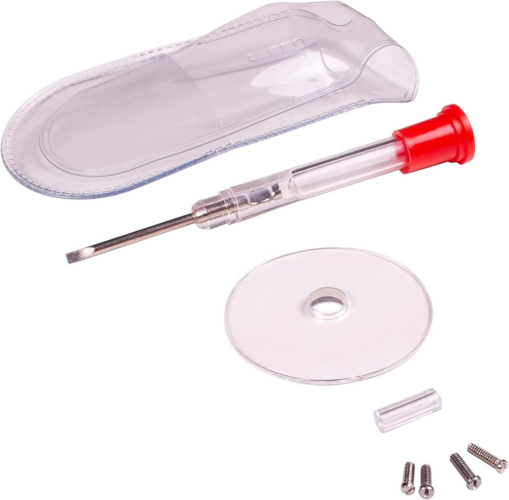 Apex Glasses Repair Kit - Eyeglass Repair Kit com chave de fenda pequena, Parafusos de vidro, vidro de ampliação, guia de parafuso, & Storage Pouch - Universal Eyeglass Repair Kit para leitura de óculos, & óculos de sol