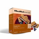 BestMed - Barra de Nutrição de Alta Proteína - Baixo Carbono, 15g de proteína, Baixo Açúcar, Alta Fibra, Baixa Caloria, Barra de Substituição de Refeição (Duplo Berry, 1 caixa - 7 contagem)