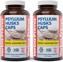 Yerba Prima Psyllium Husks Caps, 625 mg, 400 Cápsulas (Pacote de 2) - Fibra natural para homens e mulheres - Suplemento de suporte de regularidade