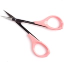Tesoura para sobrancelha Tesoura para sobrancelha Tesoura para sobrancelha Tesoura de 4 polegadas Curved pequeno artesanato Tesoura para sobrancelha Extensões de pestanas aço inoxidável 1PC (Pink Curved)