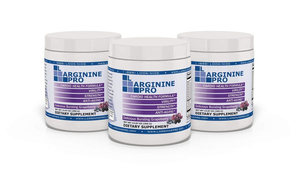 L-ARGININE PRO 5,500mg L-Arginina Plus L-Citrulina 1,100mg Uva em pó mistura suplemento para aumento da produção de óxido nítrico