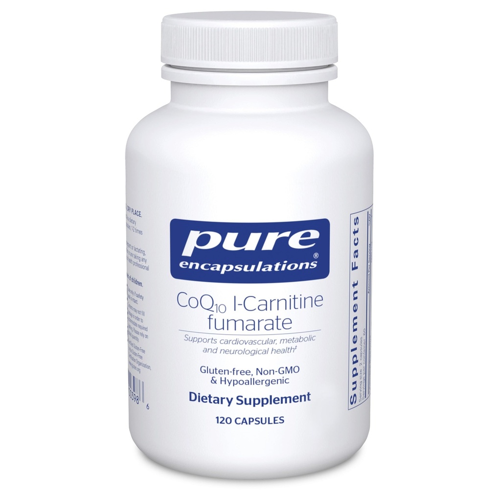 Pure Encapsulations CoQ10 l-Carnitina Fumarato □ Suporte Cardiovascular Ultra-Carregado