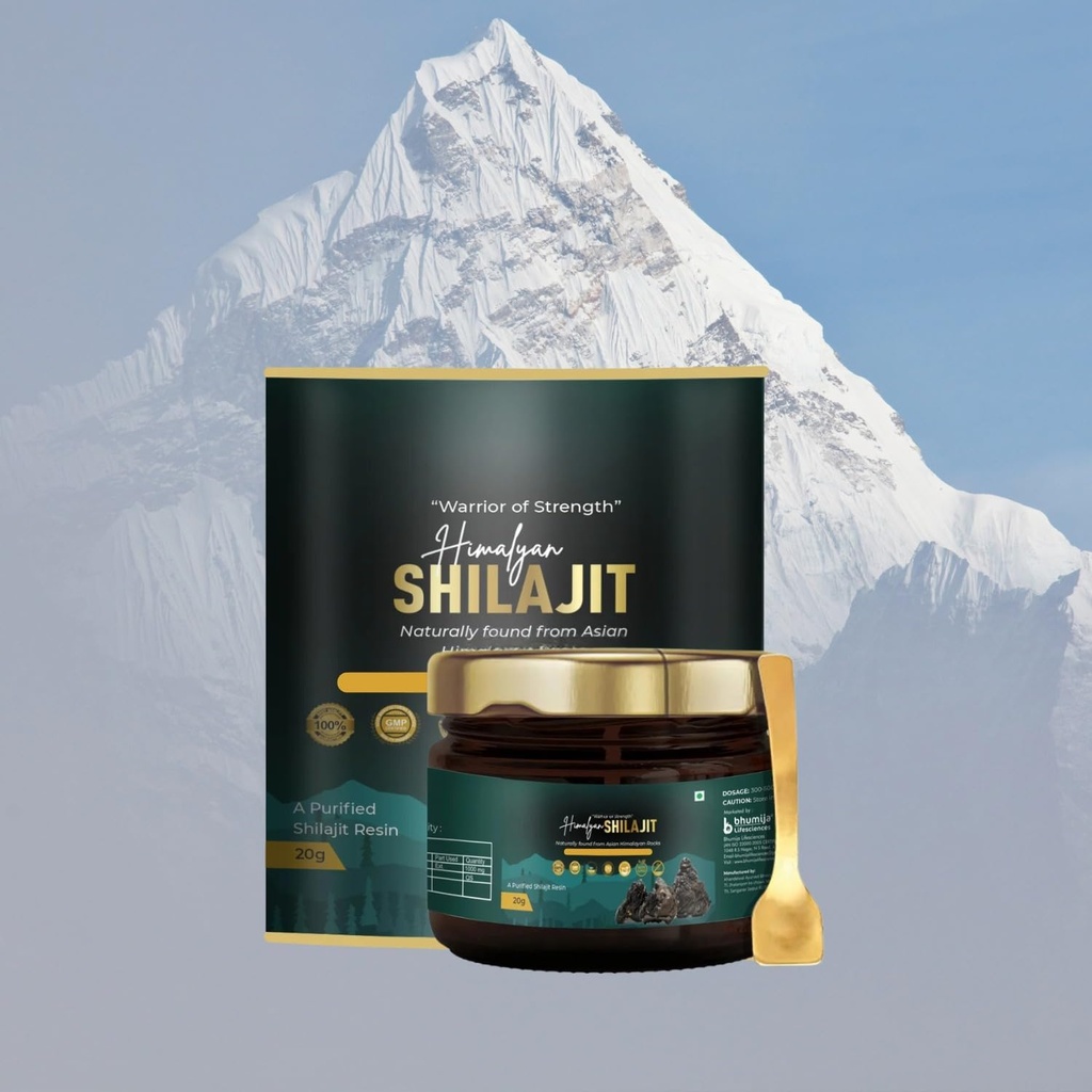 Bhumiija e Life Science suplemento de resina orgânica Shilajit para homens e mulheres