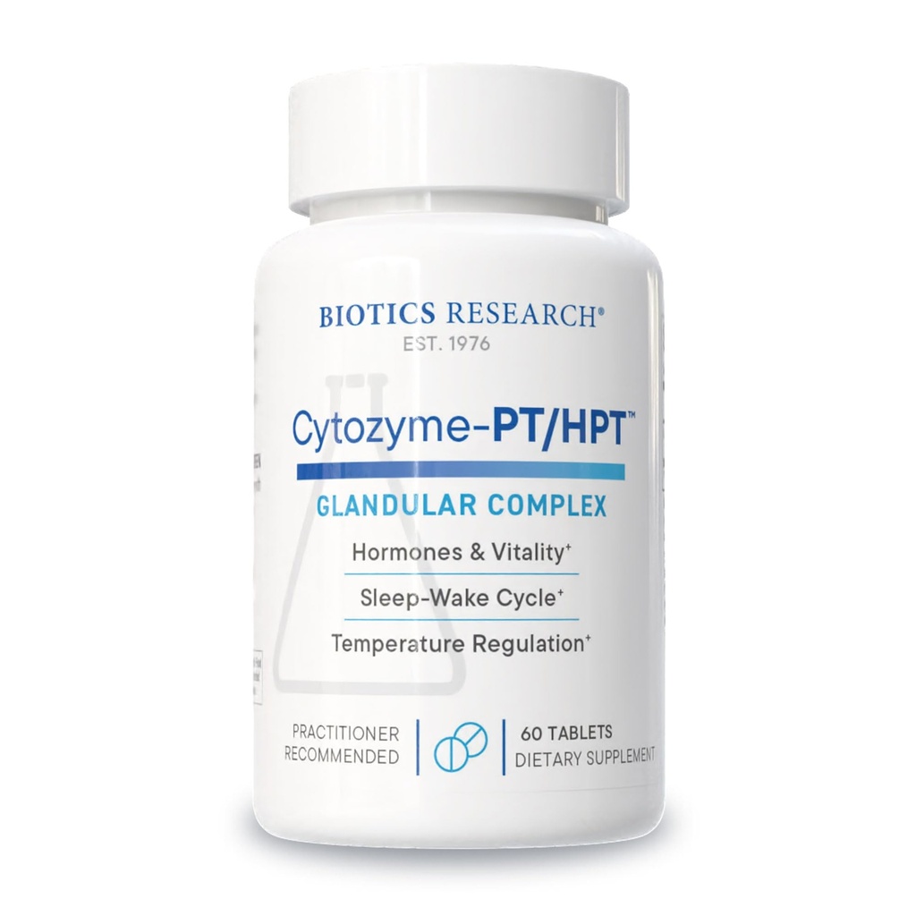 Biotics Research Cytozyme PT HPT Lamb Pituitária/Hypothalamus Complex, Suporta Função da Glanda Pituitária e Hipotálamo, Saúde Adrenal, Brain Boost 60 Comprimidos