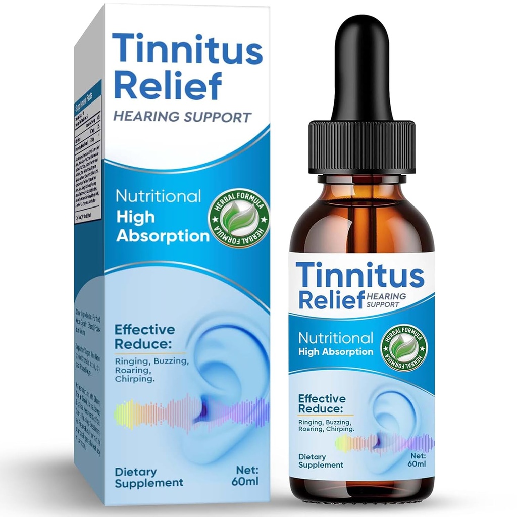 Alívio de zumbido para ouvido anelar, Ingredientes naturais Alívio de zumbido gotas de ouvido para infecção do ouvido,Eardrops de ervas para adultos, Crianças,Reduzir ruído do ouvido e melhorar a audição, 60 ml-azul