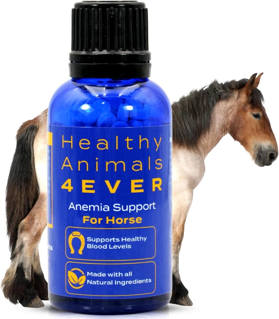 HA4E - Apoio Anemia cavalo - Ajuda a prevenir doenças e parasites - Suplemento homeopático natural altamente eficaz - 300 Comprimidos