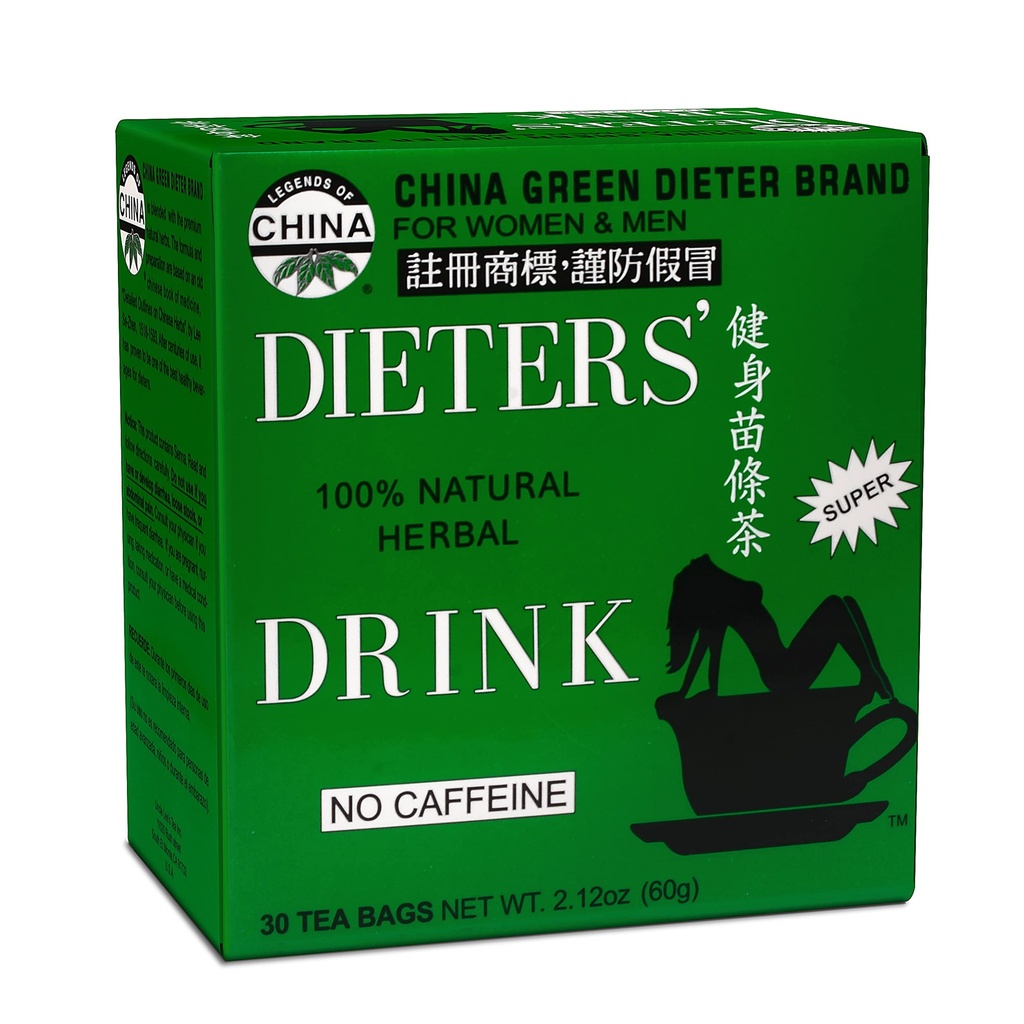 Chá do tio Lee China Verde Dieters Chá Cafeína Grátis, 2.12 Oz, 30 Conde