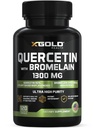 Quercetina + Bromelaína 1.300mg – Quercetina: 95% - Altamente Purificada e Altamente Biodisponível Plus Bromelaína 2.400 GDU/g - Made in USA