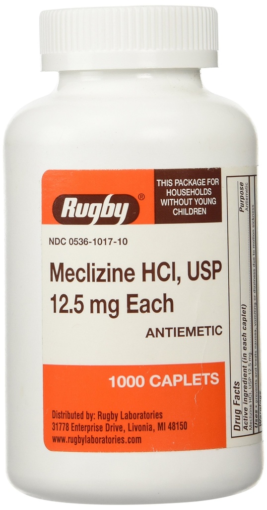 TABELA MECLIZINA 12,5 MG OTC* RUG Tamanho: 1000