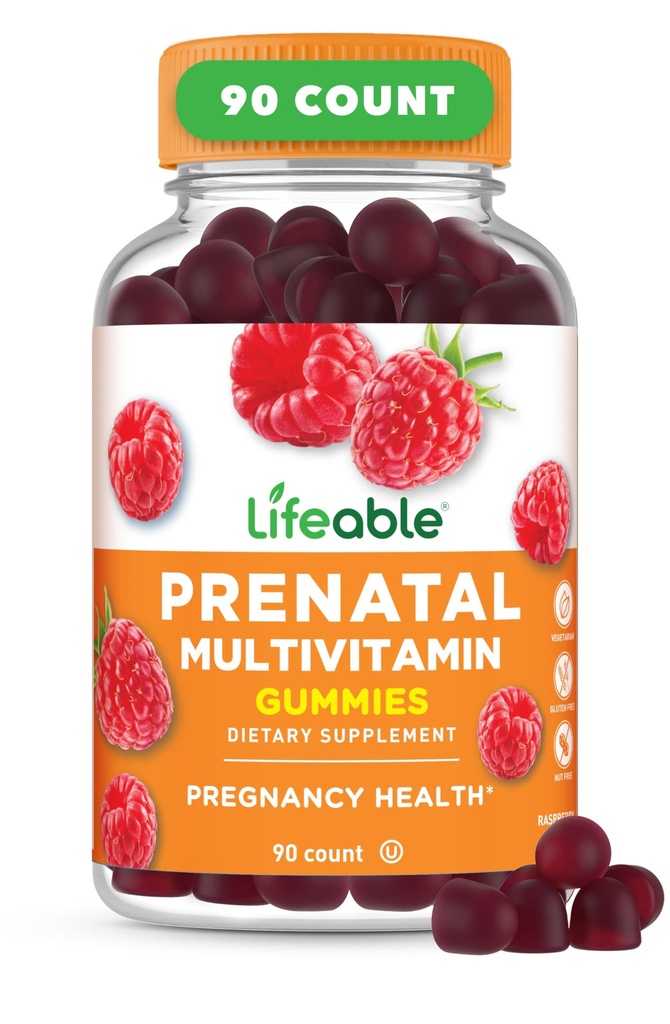 Vitaminas pré-natais viáveis com ferro e cholina , Grande degustação de vitaminas pré-natais para mulheres , vegetariana não-GMO chicletes pré-natais , 90 chicletes