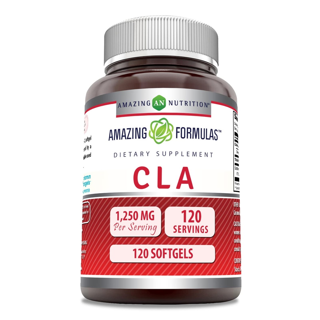 Fórmulas surpreendentes CLA (ácido linoleico conjugado) 1250 Mg □ Suplemento Softgels □ Não-GMO □ Gluten-Free □ Made in USA (1 Pack □ 120 Count)