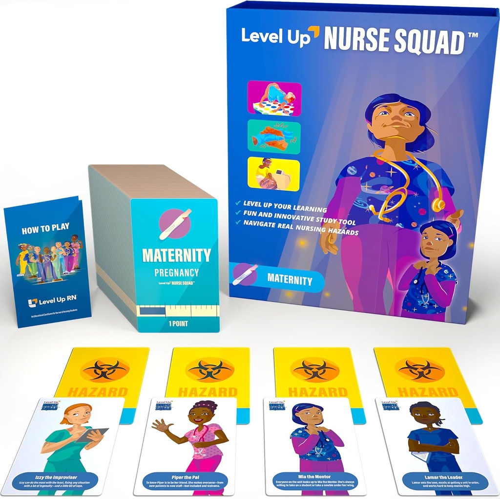 Jogo de Cartas Flash Maternidade – Escola de Enfermagem Preparação do Exame – Escola de Enfermagem Essencial – Prepare-se para 2025-2026 NCLEX ATI HeSI Exames (Sucesso Materno)
