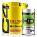 C4 Ripped & SuperHD, O pacote termogênico, C4 Ripped pré-treino em pó, Limonada de framboesa 30 Servings + SuperHD com Capsimax e extrato de chá verde, 60 Servings