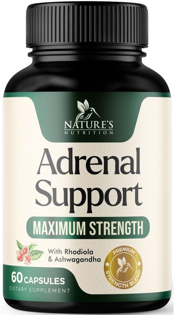 Suplementos de Suporte Adrenal Complexo Cortex, Melhor Suplemento Energético, Suporta níveis de Cortisol Saúde & Energia, Diário Ashwagandha para Mulheres e Homens, Suporta Fadiga Adrenal & Sistema Imune, 60 Cápsulas