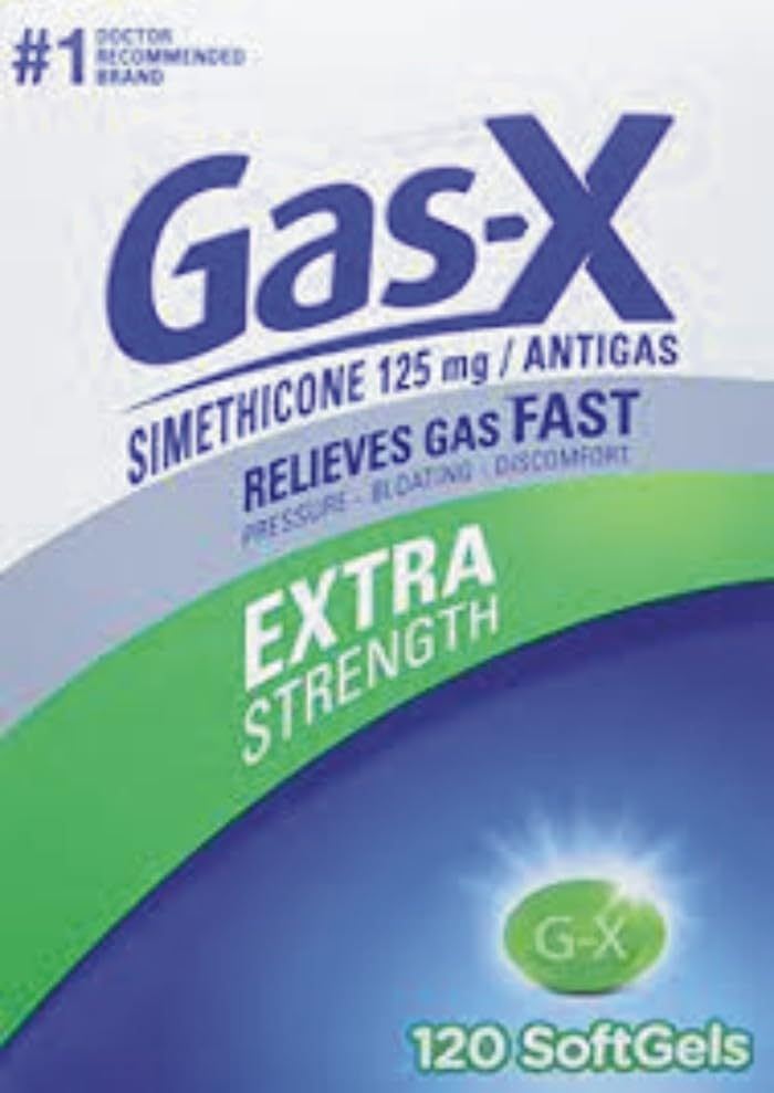 Gás-X Extra 125mg Força de alívio de gás Simethicone 120 Softgels